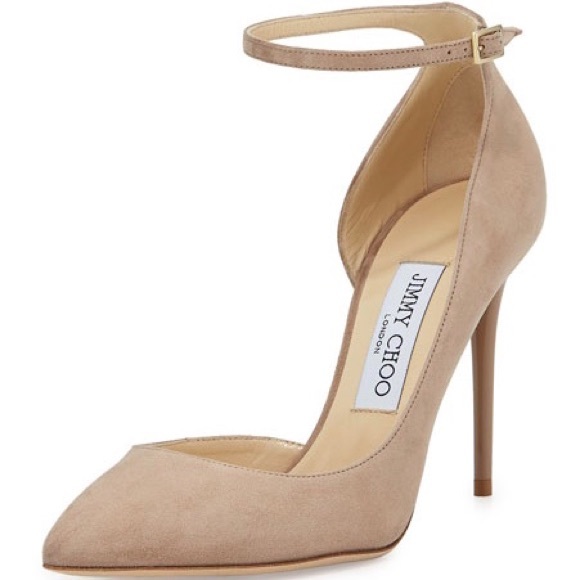 Jimmy Choo Shoes - NWT Jimmy Choo Lucy Half-d'Orsay Suede Heels 10.5